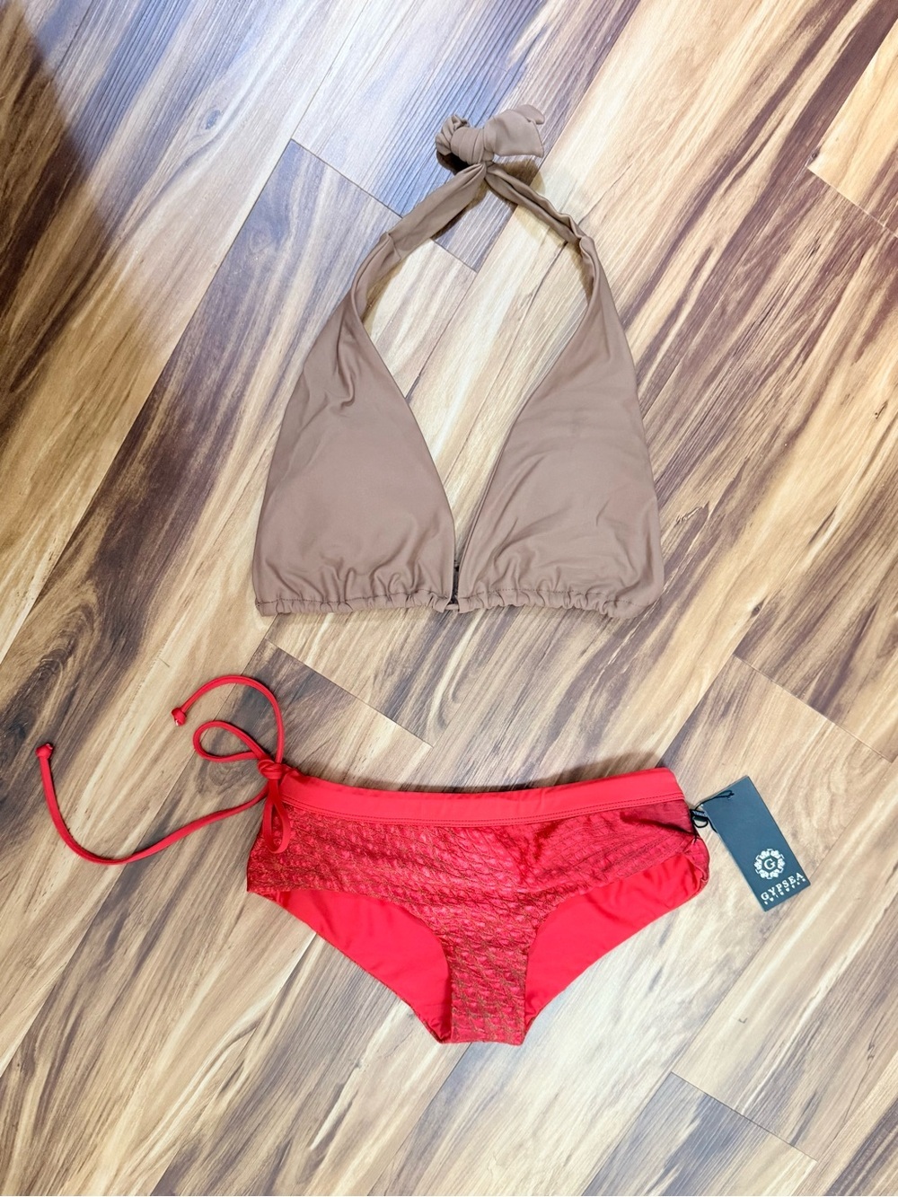 Australian Mermaid Scale Bikini Bottoms Red & Brown